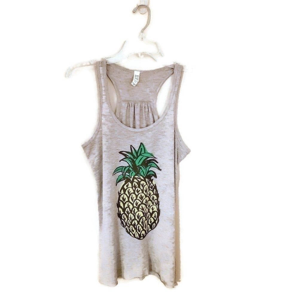 ❤️ILY Couture Racerback Pineapple Grey Tank Size M
